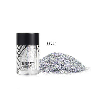 Qibest 20 Colors Makeup Glitter Diamond Face Lips Loose Powder Makeup Pigment Metallic Shimmer Eye Cosmetics Make up