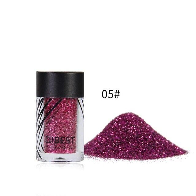 Qibest 20 Colors Makeup Glitter Diamond Face Lips Loose Powder Makeup Pigment Metallic Shimmer Eye Cosmetics Make up