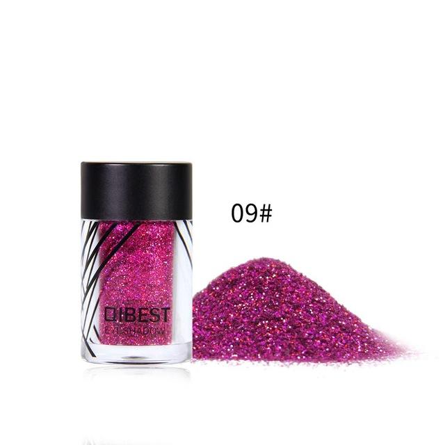 Qibest 20 Colors Makeup Glitter Diamond Face Lips Loose Powder Makeup Pigment Metallic Shimmer Eye Cosmetics Make up