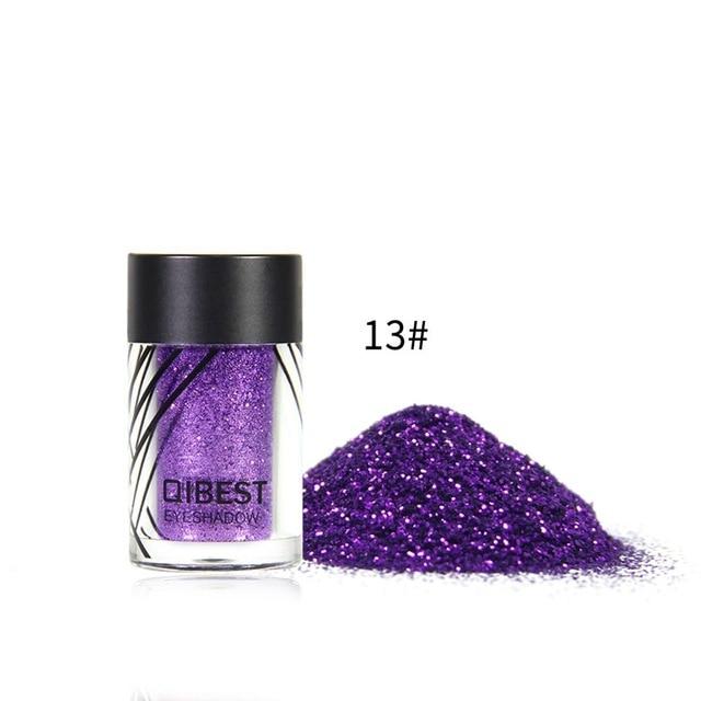 Qibest 20 Colors Makeup Glitter Diamond Face Lips Loose Powder Makeup Pigment Metallic Shimmer Eye Cosmetics Make up