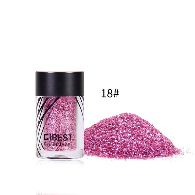 Qibest 20 Colors Makeup Glitter Diamond Face Lips Loose Powder Makeup Pigment Metallic Shimmer Eye Cosmetics Make up