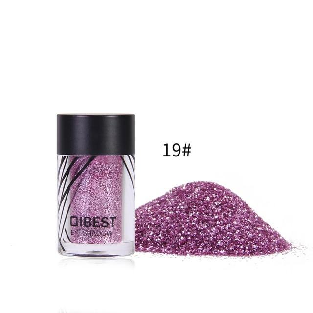 Qibest 20 Colors Makeup Glitter Diamond Face Lips Loose Powder Makeup Pigment Metallic Shimmer Eye Cosmetics Make up