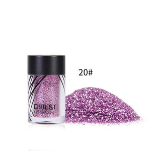 Qibest 20 Colors Makeup Glitter Diamond Face Lips Loose Powder Makeup Pigment Metallic Shimmer Eye Cosmetics Make up