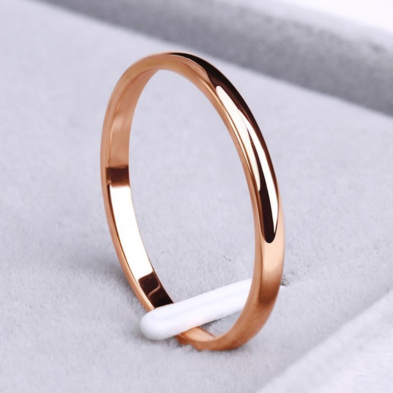 Stainless Steel Rings Rose Gold Anti-allergy Smooth Simple personalized custom Wedding Couples Rings