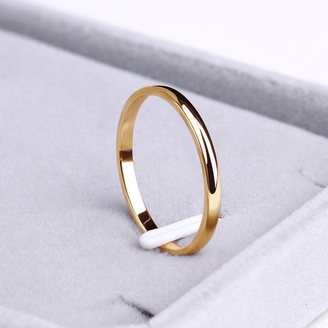 Stainless Steel Rings Rose Gold Anti-allergy Smooth Simple personalized custom Wedding Couples Rings