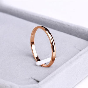 Stainless Steel Rings Rose Gold Anti-allergy Smooth Simple personalized custom Wedding Couples Rings