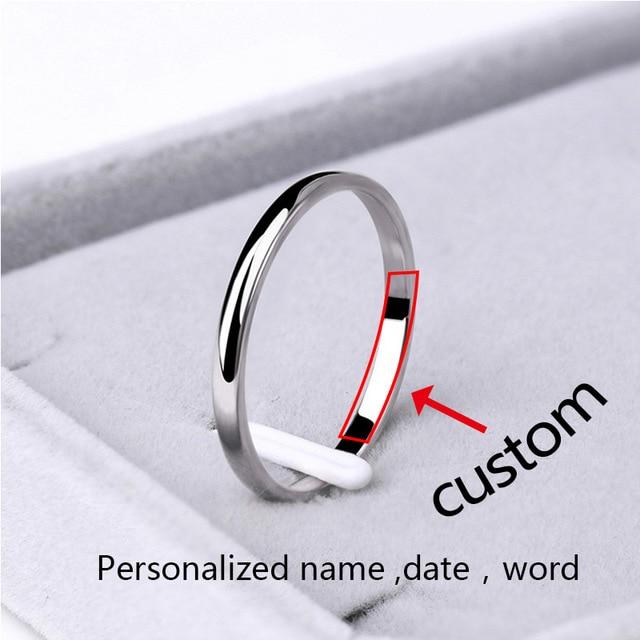 Stainless Steel Rings Rose Gold Anti-allergy Smooth Simple personalized custom Wedding Couples Rings