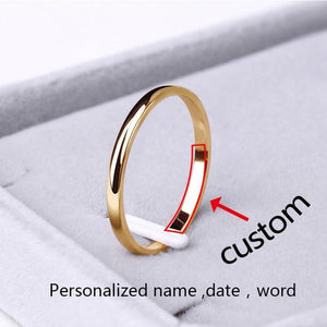 Stainless Steel Rings Rose Gold Anti-allergy Smooth Simple personalized custom Wedding Couples Rings