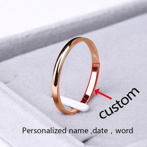 Stainless Steel Rings Rose Gold Anti-allergy Smooth Simple personalized custom Wedding Couples Rings