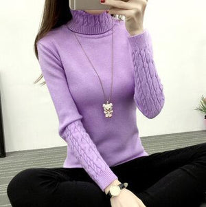 Women Turtleneck Winter Sweater Women 2019 Long Sleeve Knitted Women Sweaters And Pullovers Female Jumper Tricot Tops LY571