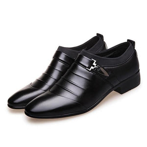 New British Men's Slip On Split Leather Pointed Toe Men Shoes