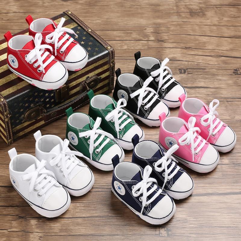 New Canvas Baby Sports Sneakers Shoes Newborn Baby Boys Girls First Walkers Shoes