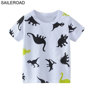 SAILEROAD 2-7T Cartoon Dinosaur Baby Boys Girls Shorts Sleeve T Shirt