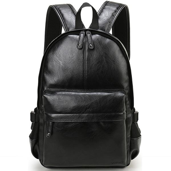 Men Backpack Leather School Backpack Bag