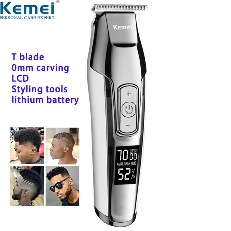 Kemei Barber Professional Hair Clipper LCD Display 0mm Baldheaded Beard Hair Trimmer