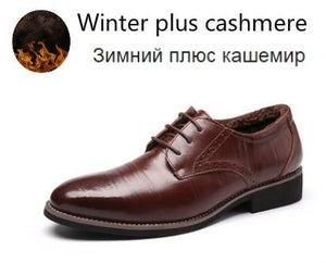 Classic Men Dress Shoes Genuine Leather Wingtip Carved Italian