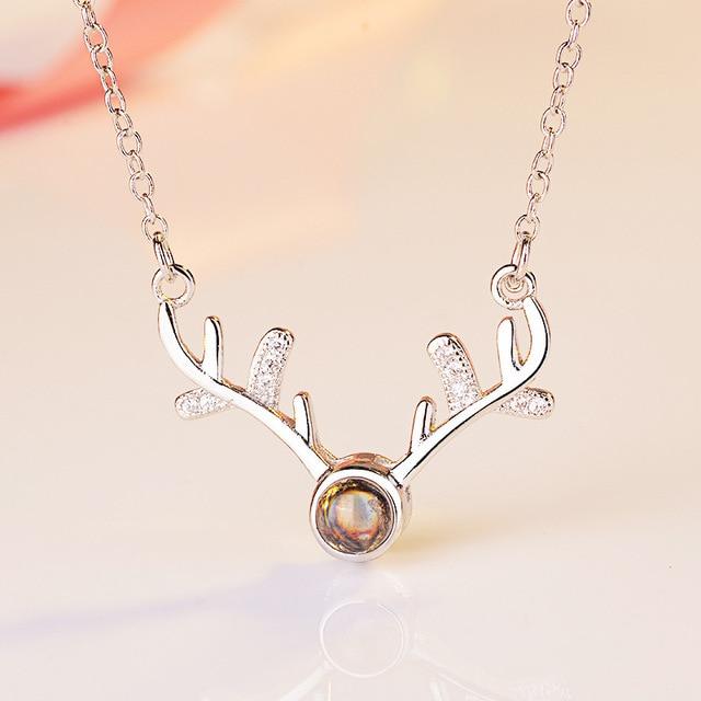 Love Heart Romantic Love Memory Wedding Necklace Rose Gold & Silver