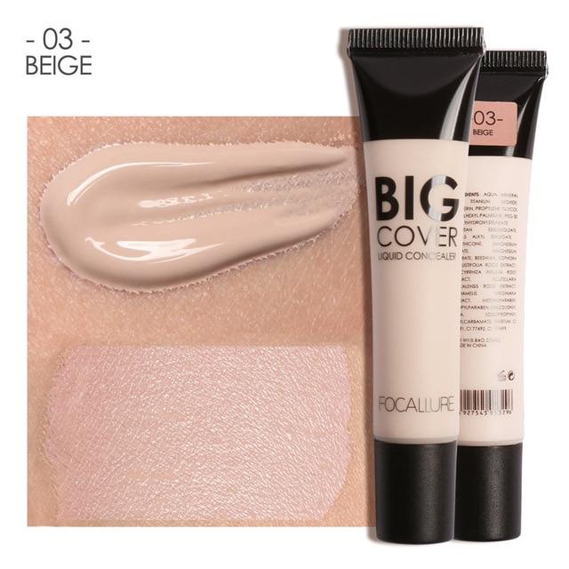 FOCALLURE Big Cover Liquid Concealer Moisturizing Oil-control Waterproof Contour Makeup Face Primer Face Cream Concealer