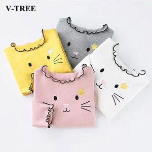 Spring Autumn Girls T Shirt Cotton Tops For Kids Cartoon Children Shirts