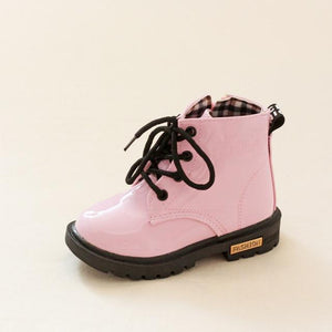 Children Shoes PU Leather Waterproof leather boots