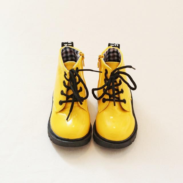 Children Shoes PU Leather Waterproof leather boots