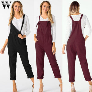 Womail bodysuit Women Summer Casual Loose Dungarees Solid Long Pockets Rompers Jumpsuit Trousers fashion new 2019 dropship M1