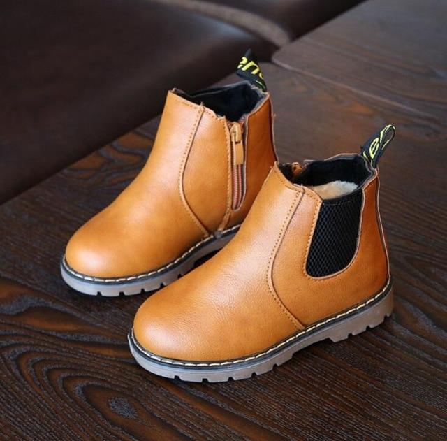 Autumn Children Shoes PU Leather Waterproof Leather Boots