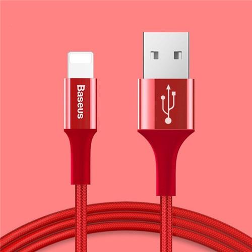 Baseus LED lighting Charger Cable For iPhone X 8 7 USB Cable For iPhone iPad Fast Charging Charger Cable Mobile Phone Data Cable