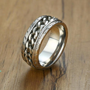 Cool Black Spinner Chain Ring for Men