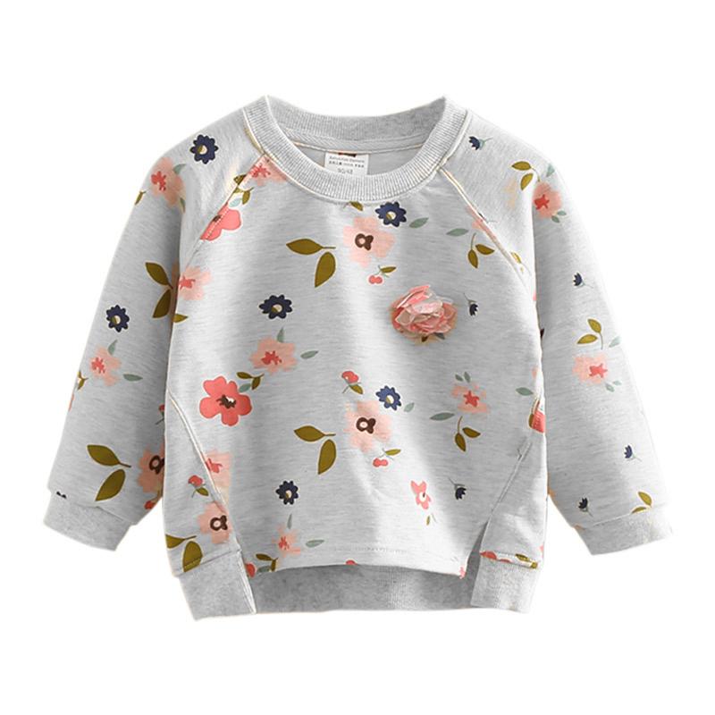 Girls Floral Printed Pullover Hoodies Toddler Casual Long Sleeve Sweatshirt Tops