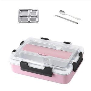 Stainless Steel 304 Lunch Box With Spoon Leak-proof Lunch Bento Boxes Dinnerware Set Microwave Adult Children Food Container