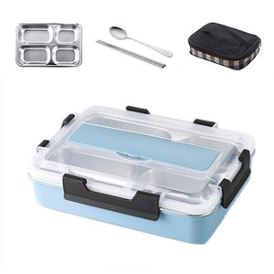 Stainless Steel 304 Lunch Box With Spoon Leak-proof Lunch Bento Boxes Dinnerware Set Microwave Adult Children Food Container