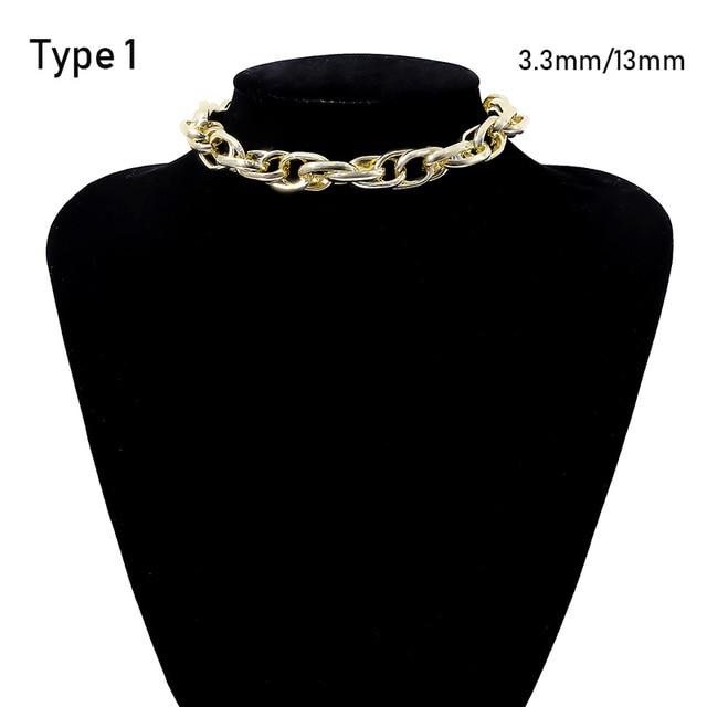 Punk Exaggerated Heavy Metal Big Thick Chain Choker Necklace