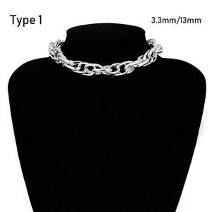 Punk Exaggerated Heavy Metal Big Thick Chain Choker Necklace