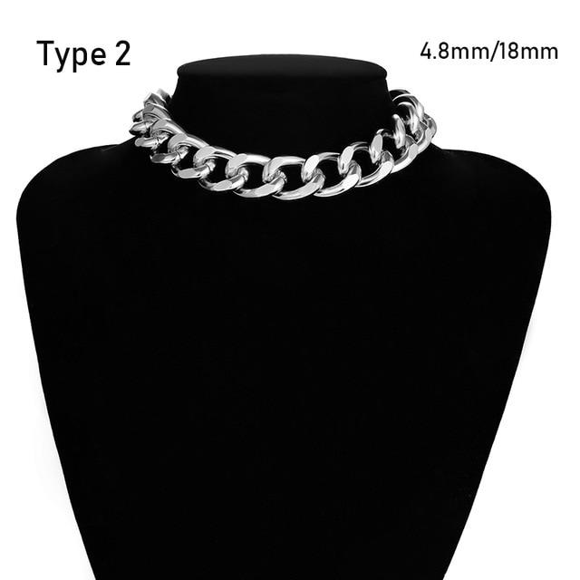 Punk Exaggerated Heavy Metal Big Thick Chain Choker Necklace