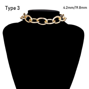 Punk Exaggerated Heavy Metal Big Thick Chain Choker Necklace