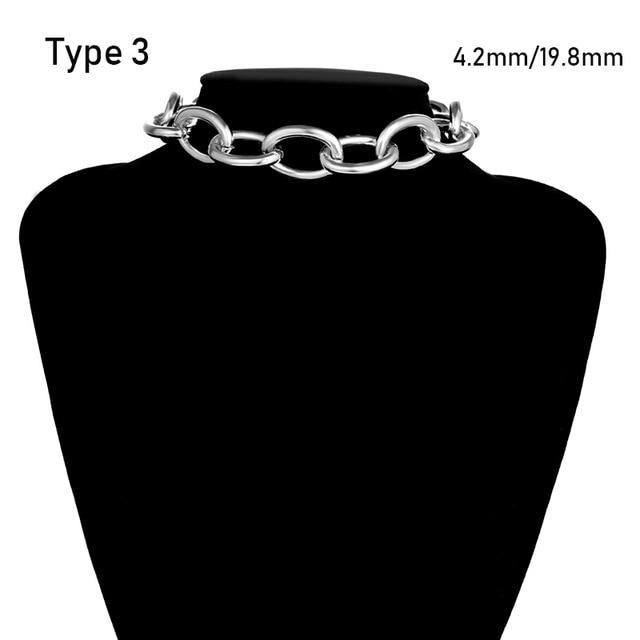 Punk Exaggerated Heavy Metal Big Thick Chain Choker Necklace