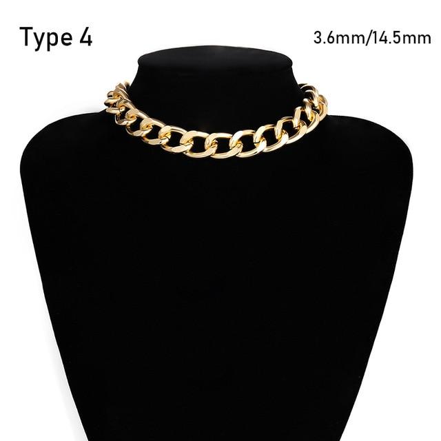 Punk Exaggerated Heavy Metal Big Thick Chain Choker Necklace