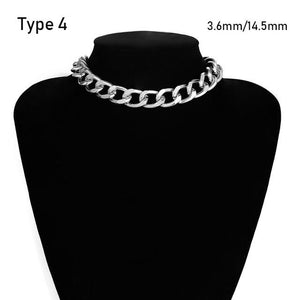 Punk Exaggerated Heavy Metal Big Thick Chain Choker Necklace