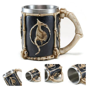 Retro Dragon Resin Stainless Steel Mug Skull Knight