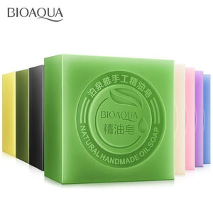 BIOAQUA Lavender Bamboo Charcoal Matcha Moisturizing Essential Oil Handmade Soap Deep Cleaning Brighten Skin Face Care Bath Soap