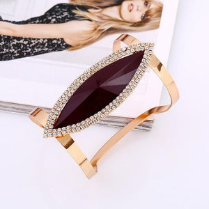 Maxi Metal Bangles Women Trendy Resin Mosaic Crystal Bracelet