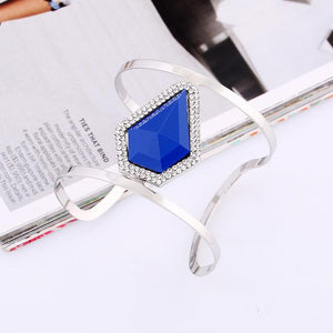 Maxi Metal Bangles Women Trendy Resin Mosaic Crystal Bracelet