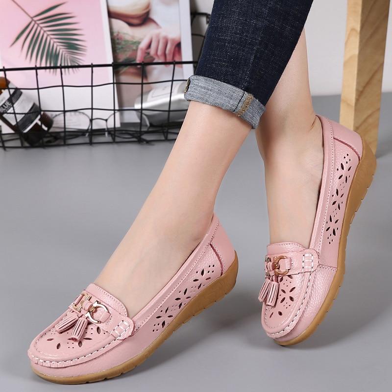 Women Flats Summer Women Genuine Leather Shoes With Low Heels