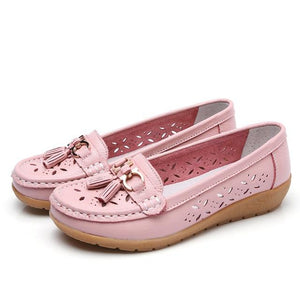 Women Flats Summer Women Genuine Leather Shoes With Low Heels