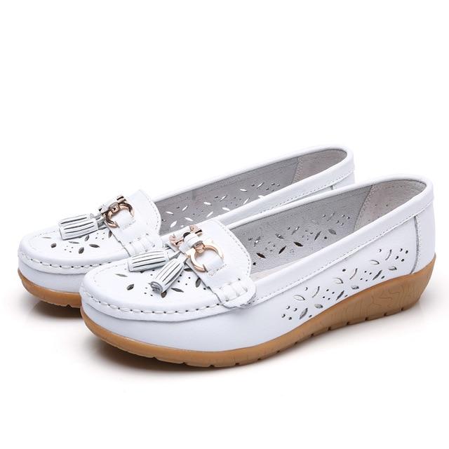 Women Flats Summer Women Genuine Leather Shoes With Low Heels