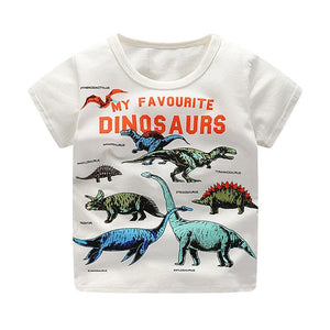 SAILEROAD 2-8 Years Cartoon Dinosaur Print Baby Boys Shorts T Shirt