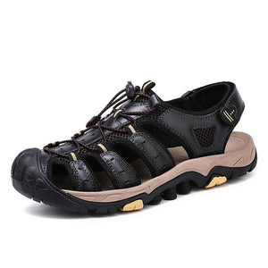 Genuine Leather Business Casual Shoes Man Quality Design Outdoor Beach Sandals