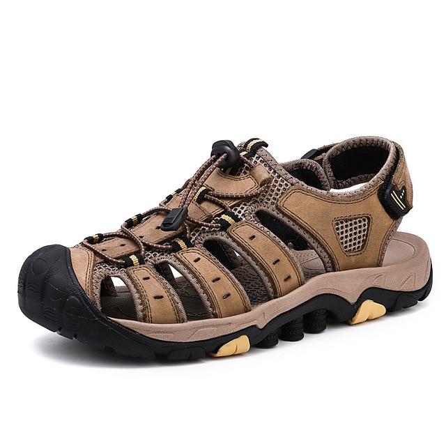 Genuine Leather Business Casual Shoes Man Quality Design Outdoor Beach Sandals