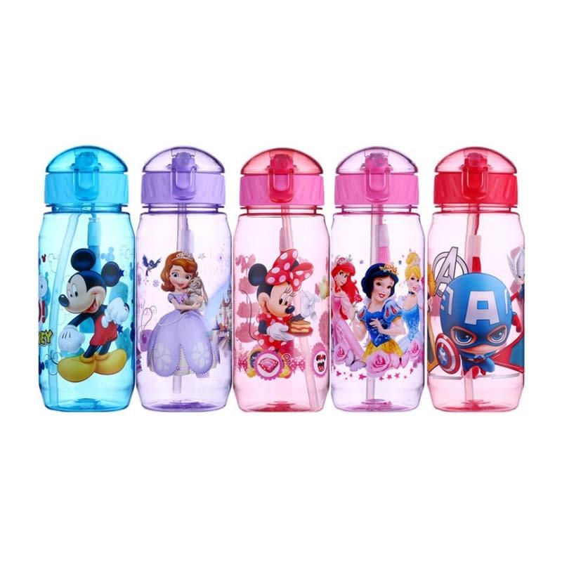 Eco-friendly Kids Drinking Cartoon Water Bottles BPA Free Tritan Straw Children Bottle Children Kettle Portable Sports Bottle